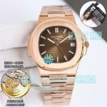 OMF Swiss Copy Patek Philippe Nautilus 5711 Brown Dial Rose Gold 40mm Men's Watch 